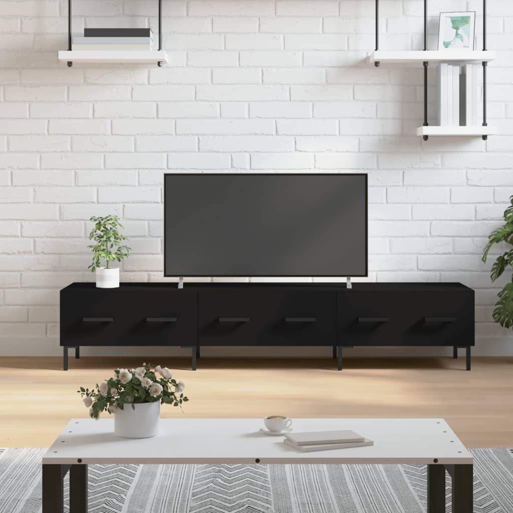 The Living Store TV-Schrank Schwarz 150x36x30 cm Holzwerkstoff