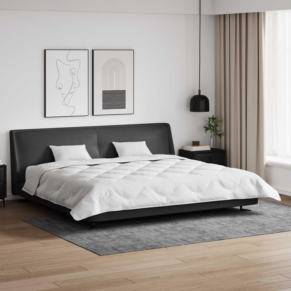 HOMMIE Winterbettdecke mit Kissen 3 pcs Weiß Mikrofaser DE783847 - Bettwäschen