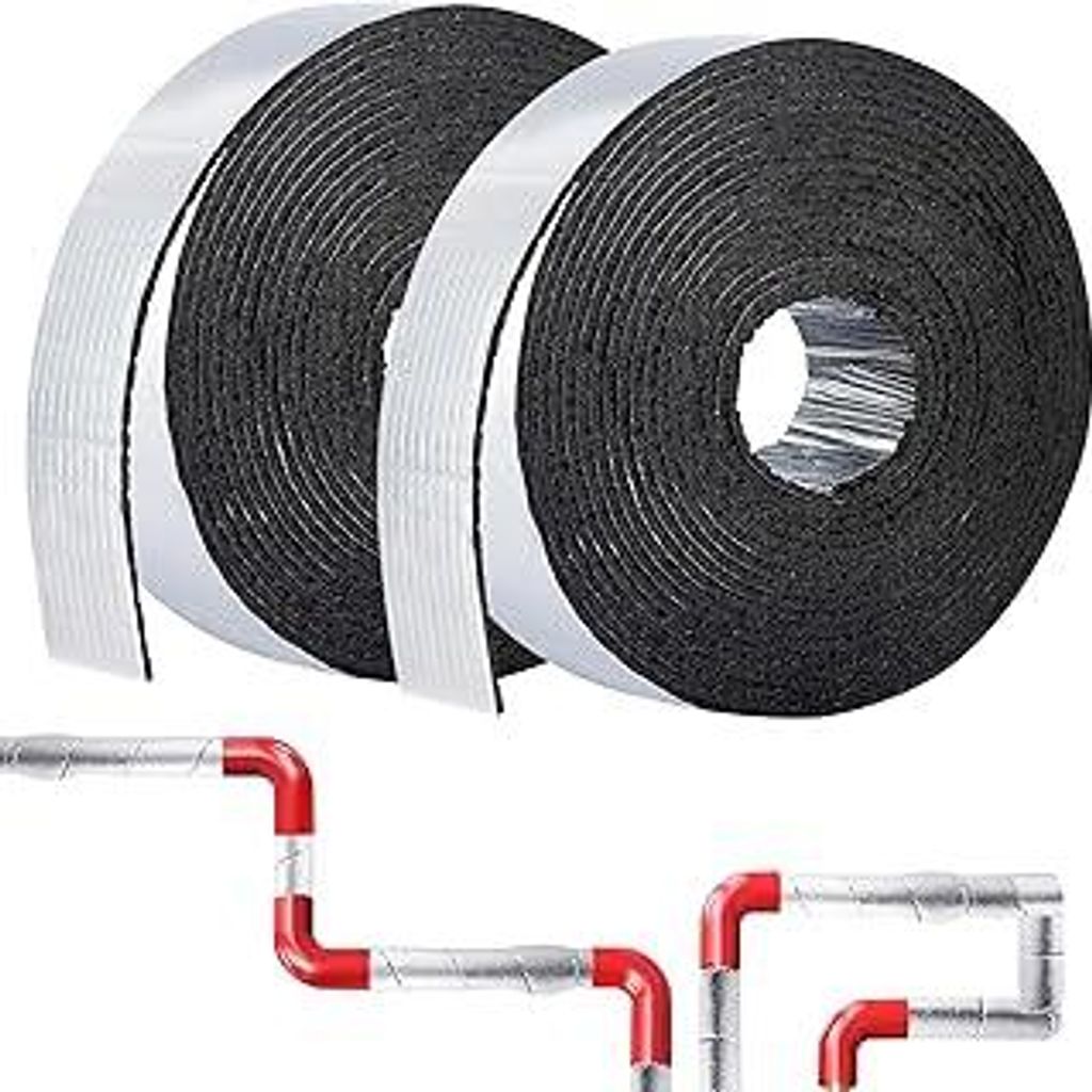 2 Rolle Isolierung Kanal, Isolierung zum Wickeln, 10 m x 0.5cm Isolierung Heizungsrohre, Rohrisolierung zum Wickeln, Rohrumwicklung, Rohrisolierung...