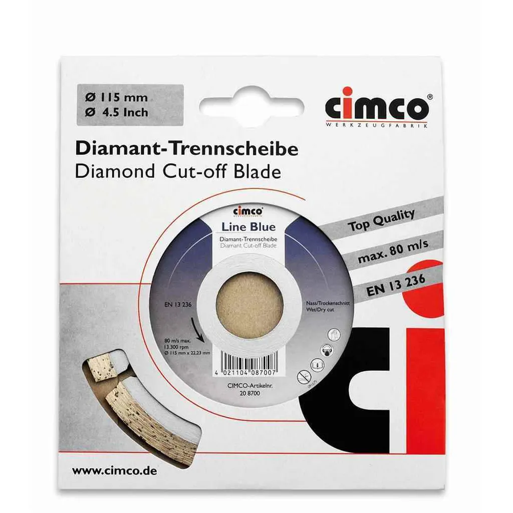 CIMCO Disque diamant pour béton Ø115mm - Découpe haute précision 106606