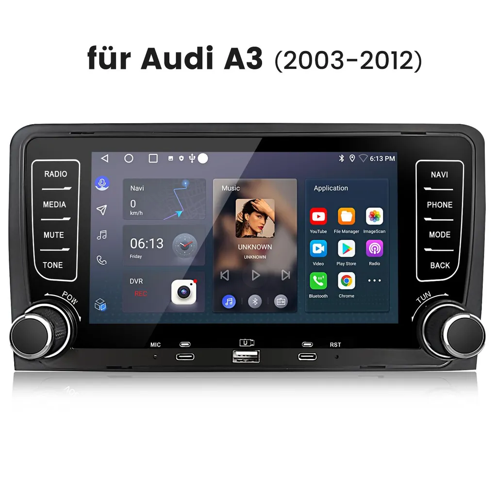 Navigatore Audi A3 2003-2012 HEXINEX Android 15 GPS Bluetooth 64GB