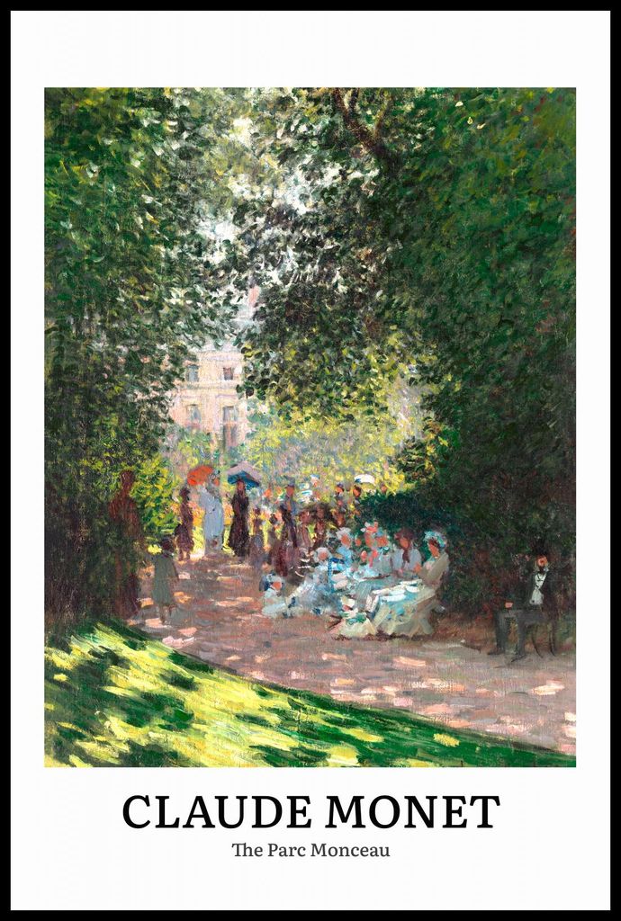Plakat 61x91,5cm Design Der Parc Monceau, Monet Vintage für das Wohnzimmer