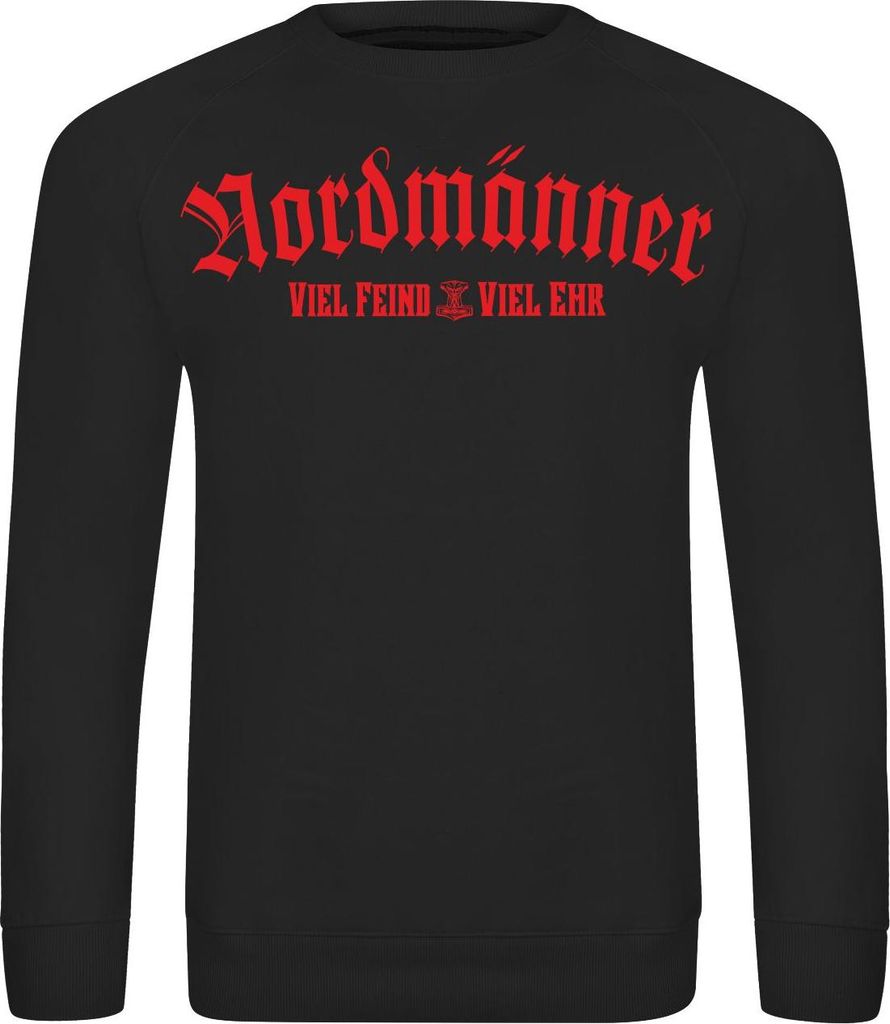Herren Sweatshirt Nordmänner Viel Feind Viel Ehr