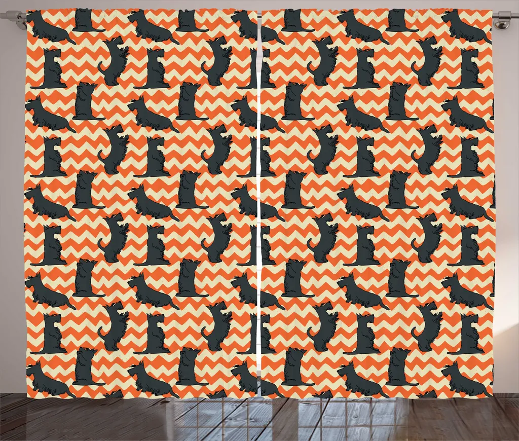Tendaggio ABAKUHAUS Scottie Dog Arancione 280x245 Design Zig-Zag