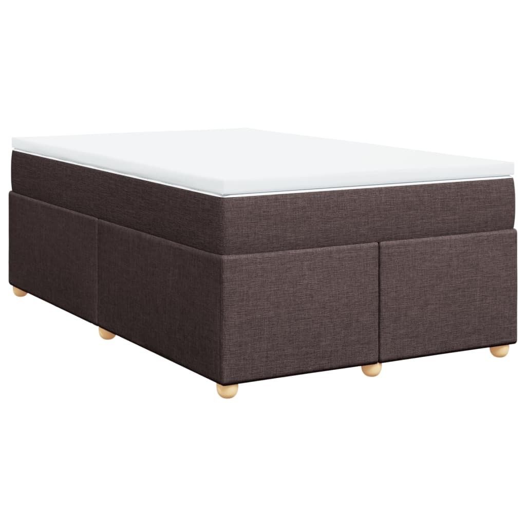 Boxspringbett mit Matratze Dunkelbraun 120x200 cm Stoff