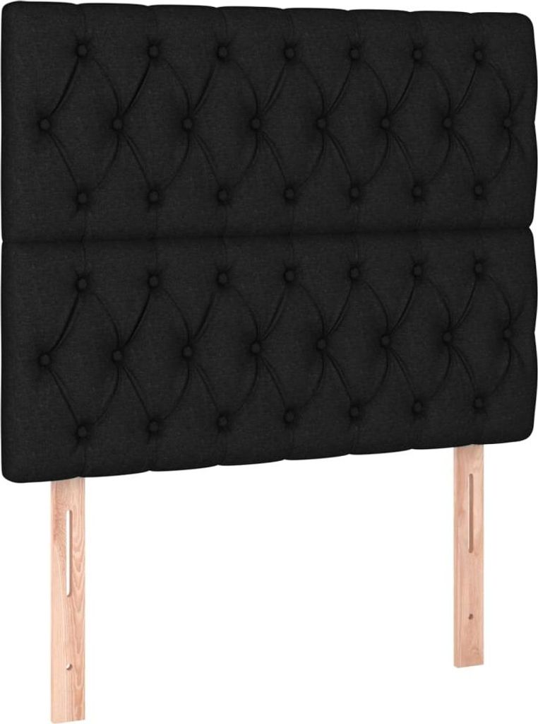 vidaXL Kopfteil Schwarz 100 x 7 x 118/128 cm Stoff
