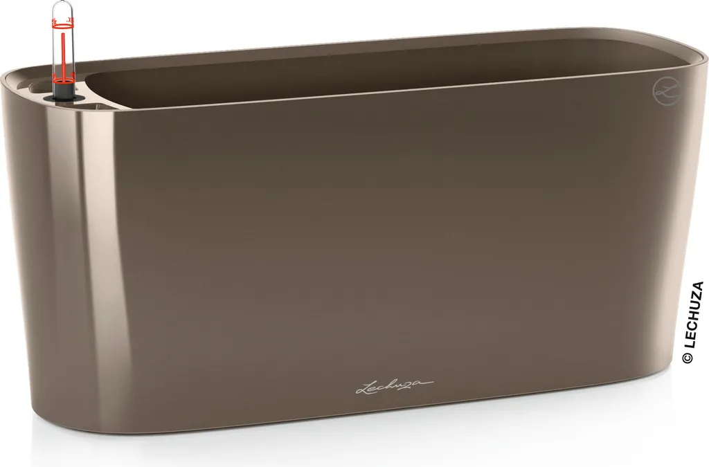 LECHUZA DELTA Premium 20 Taupe brillant 15566 - Pot de table arrosage