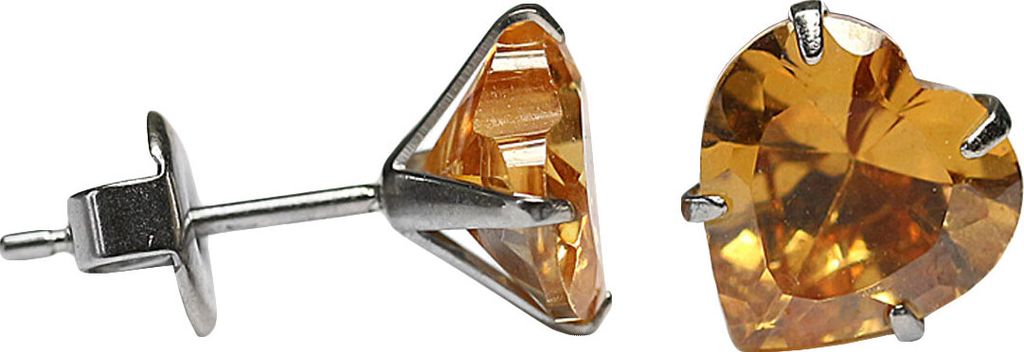 Ohrstecker mit Herz in verschiedenen Farben und Größen Größe - 4 mm Farbe - Champagner