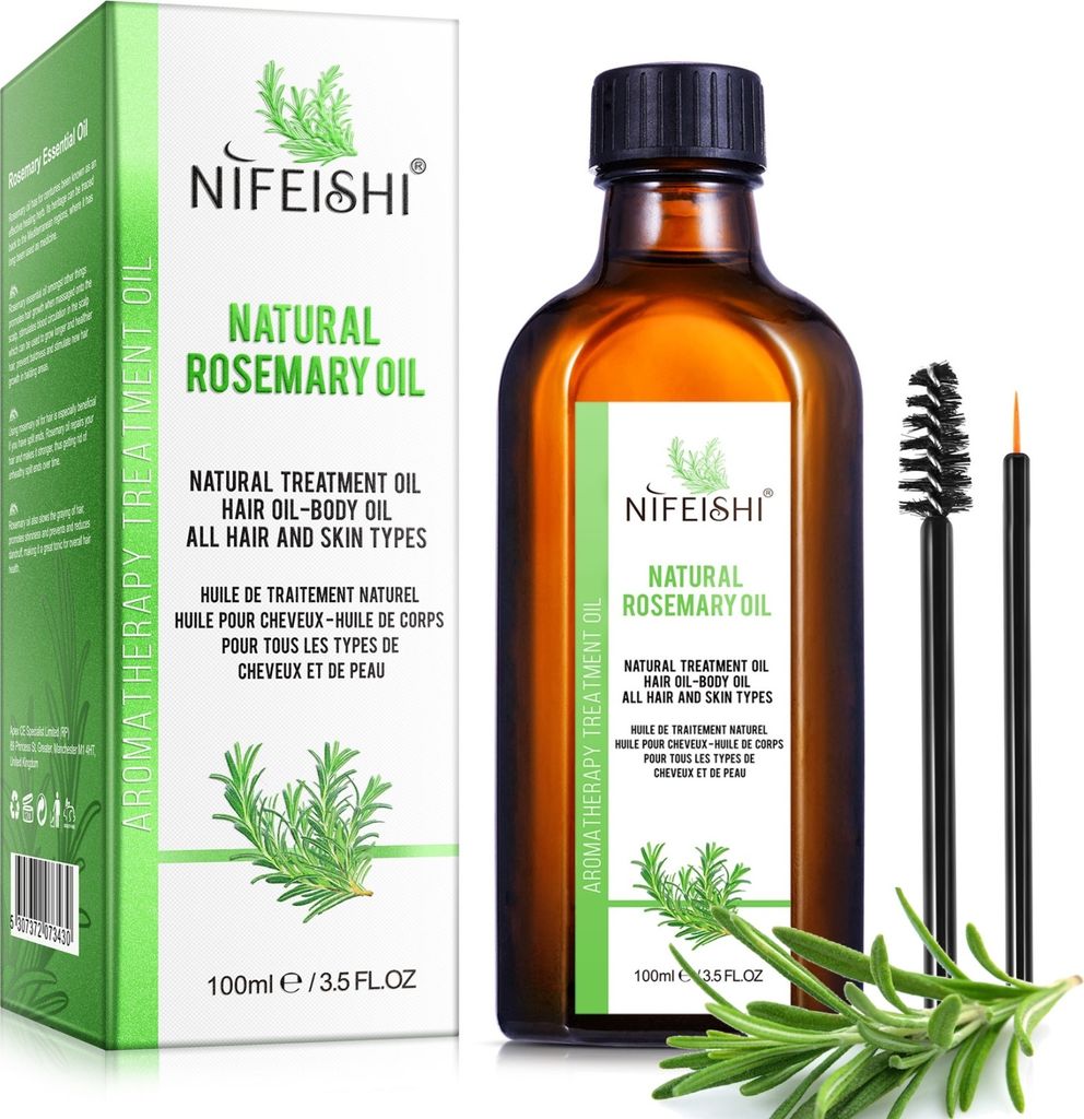 Rosmarinöl naturreines Ätherisches Öl Haarpflege Hautpflege Augenbrauen Wimpern, 1x 100ml