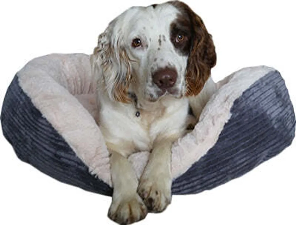 Panier pour chien Rosewood Oval Jumbo Cord Plush Grey et Cream Confort
