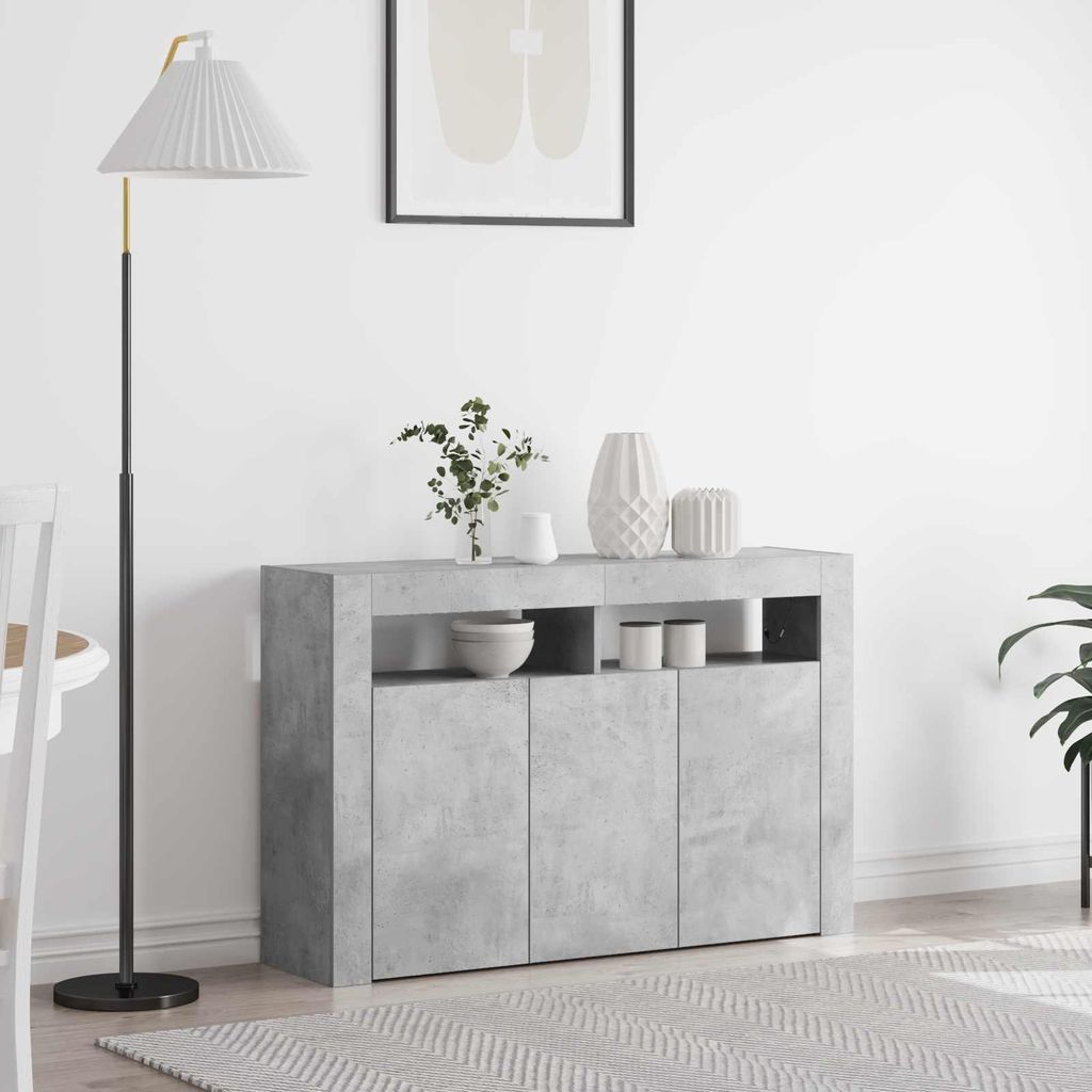 Maison Exclusive - Sideboard Beton Grau 116 x 30 x 75 cm Holzwerkstoff