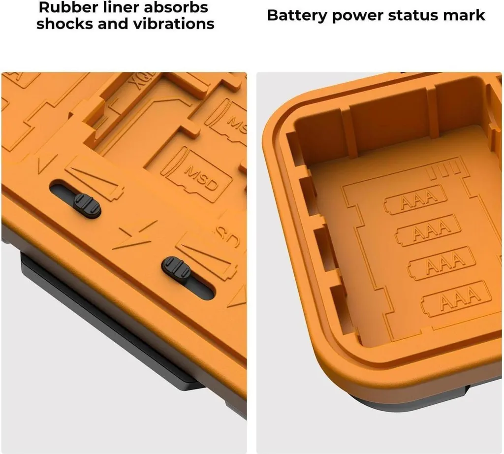 Étui Anti-Choc Rigide pour 2 Batteries Photo et 8 Piles AA/AAA Multi-Format - 5