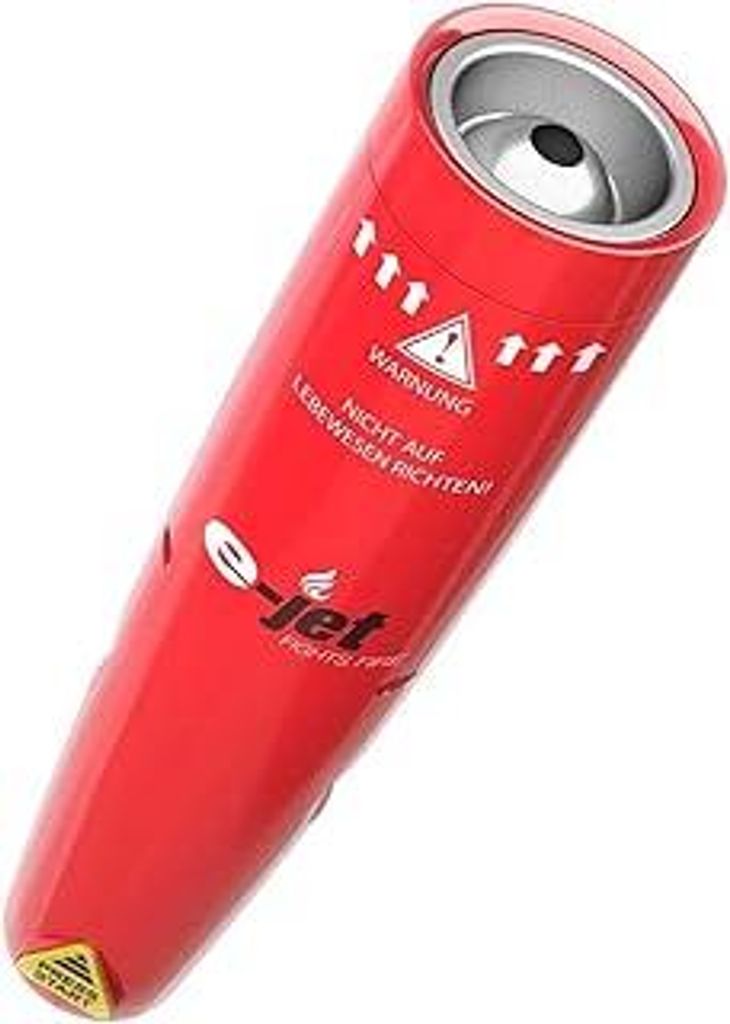 e-Jet Aerosol Feuerlöscher - Rückstandsfreier Mini-Feuerlöscher mit Wandhalterung für Küche, Auto, Wohnmobil oder unterwegs