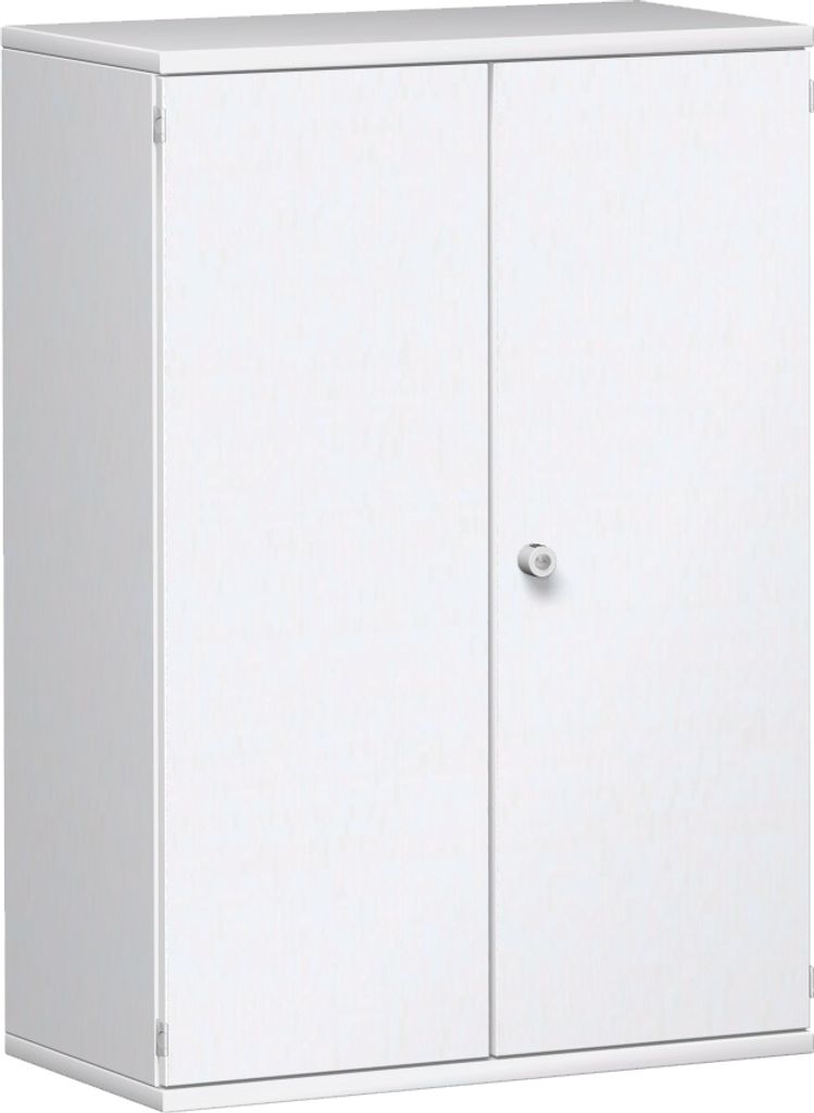Geramöbel Flügeltürenschrank 2 Nachbildung-Einlegeböden, abschließbar, 800x425x1152, Weiß/Weiß, N-10D308-WW