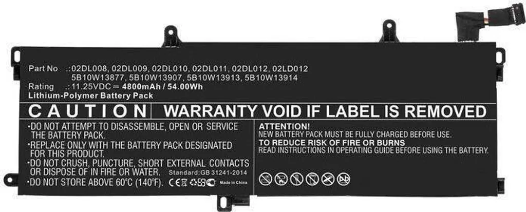 Batterie Ordinateur CoreParts 5B10W51831-CP 50Wh Li-Pol Noire