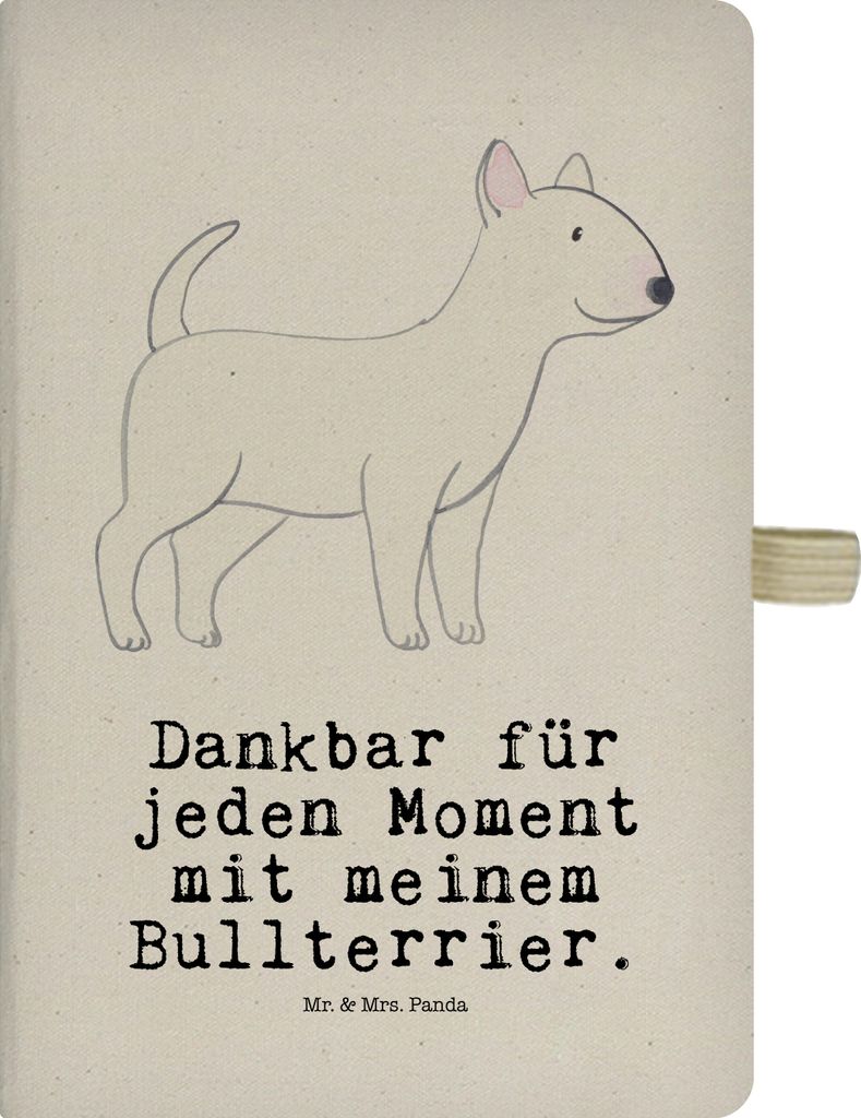 Mr. & Mrs. Panda Skizzenbuch Bullterrier Moment - Transparent - Geschenk, Reisetagebuch, Tagebuch, Journal, notizbuch, Kladde