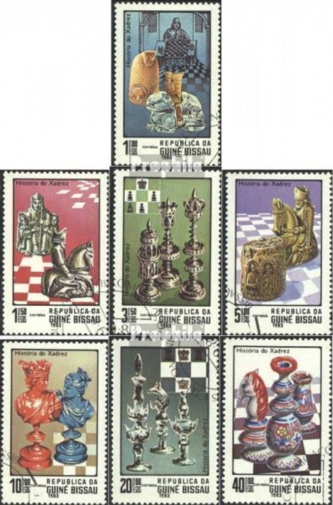 Briefmarken Guinea-Bissau 1983 Mi 674-680 (kompl.Ausg.) gestempelt Schach