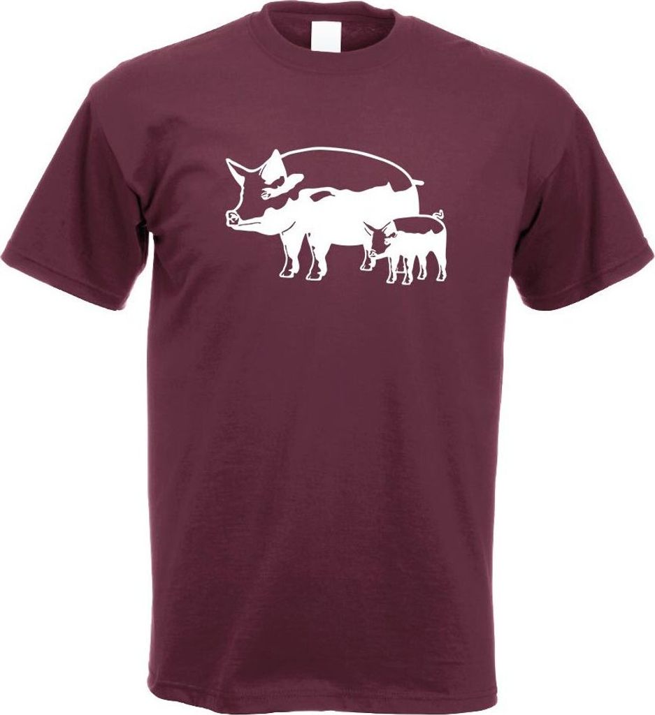 Kiwistar - T-Shirt - Burgund - Schwein Motiv 8 - Sau - Baby Herren Funshirt Bedruckt Design Sprüche Spruch Motive - mit Motiv Bedruckt - Funshirt ...