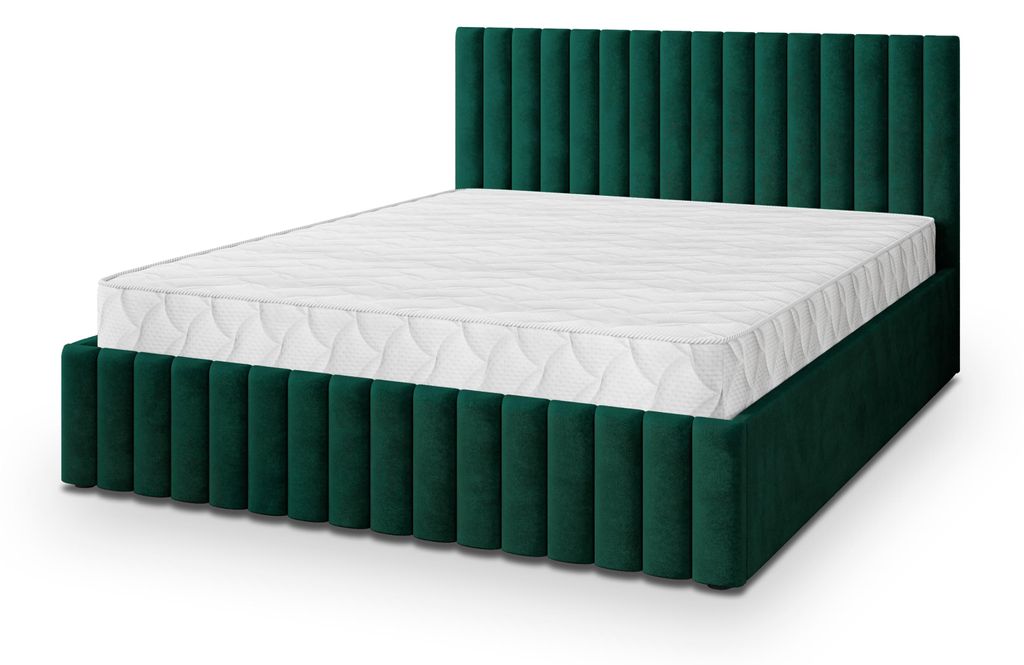 Masseno Polsterbett CARMIA K 120x200 cm, Polsterbett mit Bettkästen -Grün, KRONOS 19