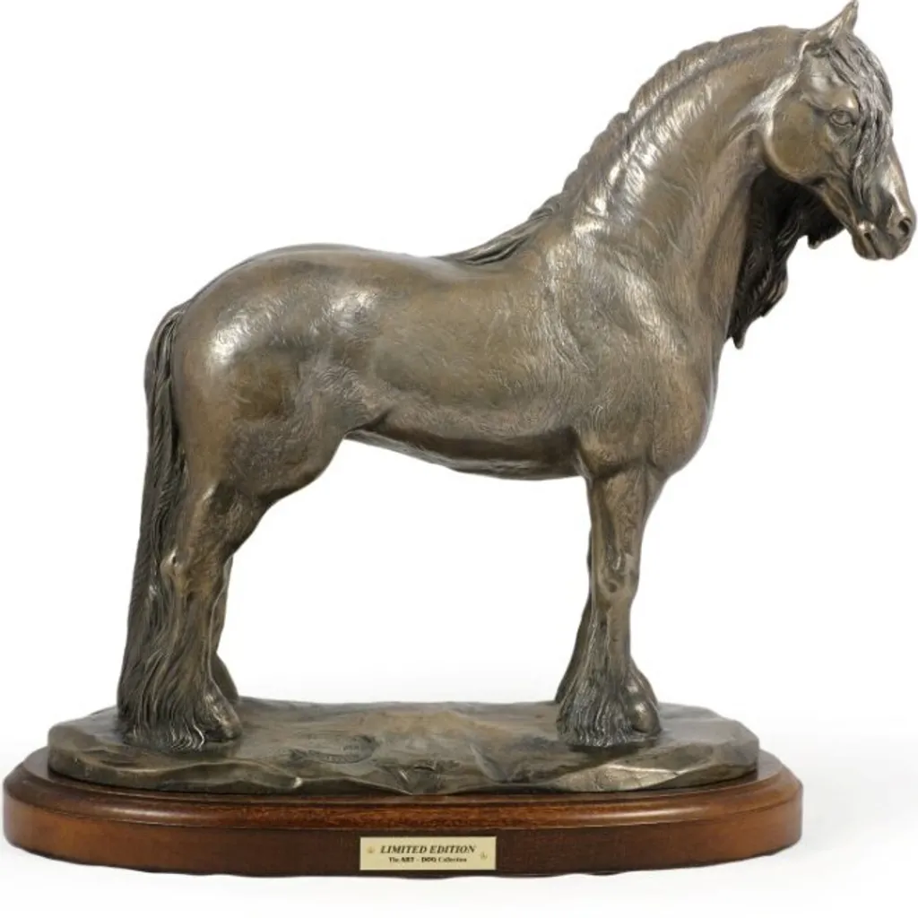 Idée Cadeau Cavalier : Statue Jument Frisonne Déco Intérieur Art-Dog