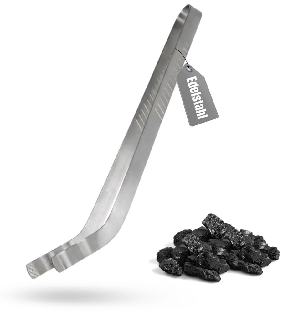 Grillzange aus Edelstahl - Hochwertige Küchenzange 35 cm - Metallzange zum Grillen, Kochen & Servieren - Silber