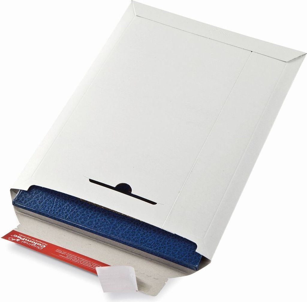 Versandtasche 250x353mm Falte 30mm stabile Vollpappe weiß VE=100x20 Stück