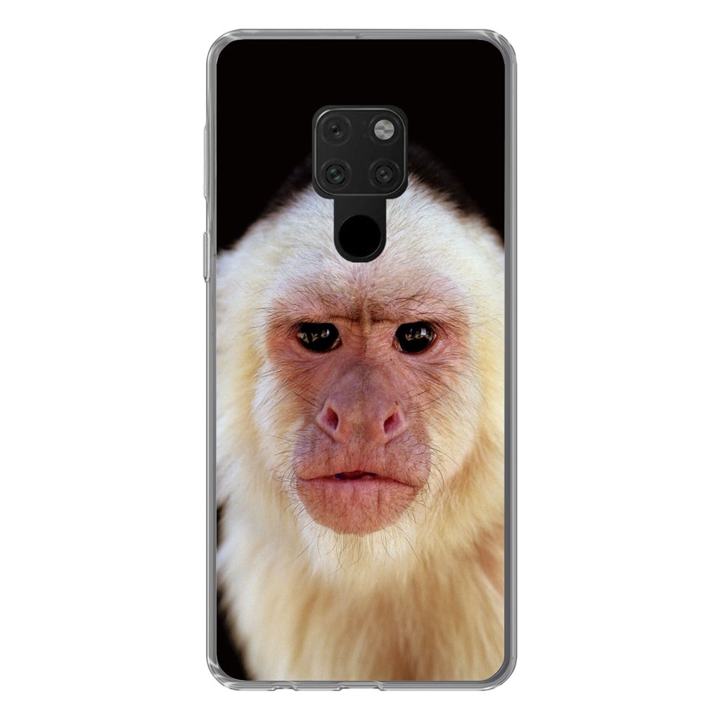 MuchoWow Handyhülle Schutzhülle Hülle für Huawei P40 Lite Affe - Fell - Schwarz Silikon Softcase Handy Hülle - Handy