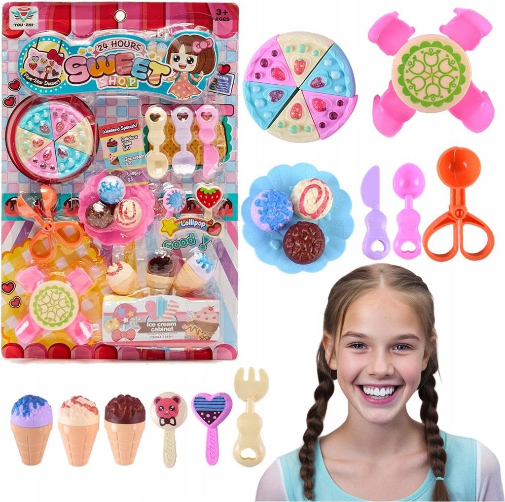 Dessert-Shop Eisdiele für Kinder Zubehör Set Eis Kuchen Tisch