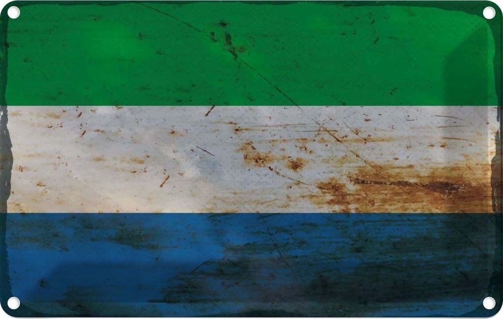 vianmo Blechschild 20x30 cm Sierra Leone Rost Flagge Fahne Wappen