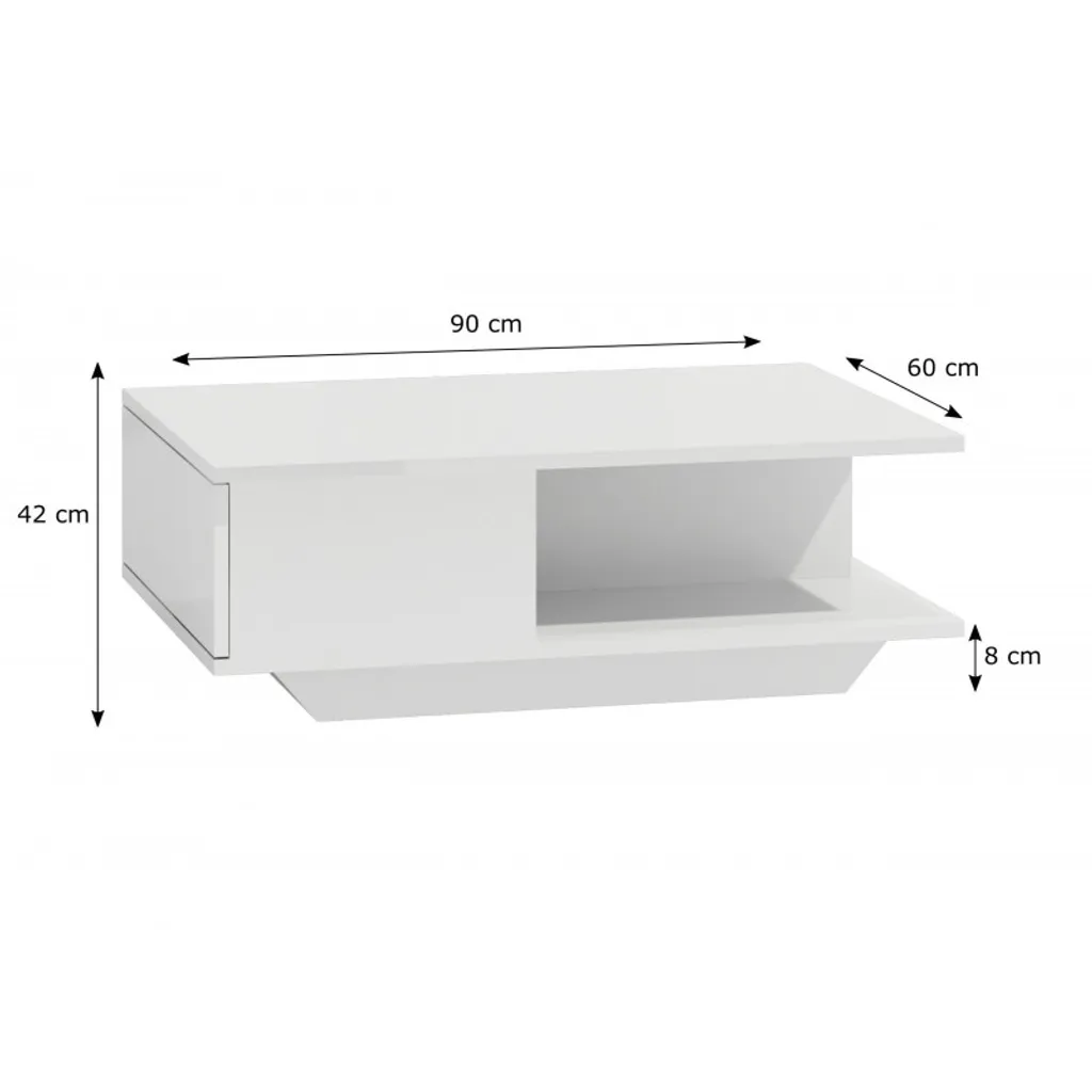 Table basse rectangulaire CUIFEN finition bois clair pour petit salon - 4