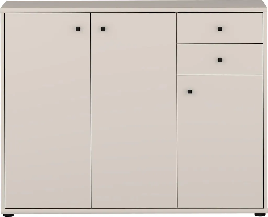 Buffet bas TEMPRA2 finition sable 109x85cm - Structure mince gain de place