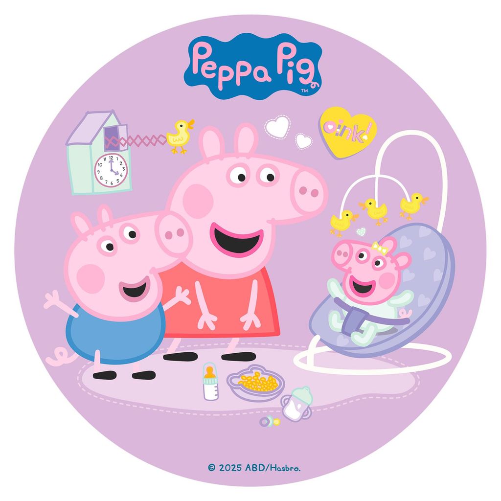 Dekora Peppa Pig New Baby Essbarer Tortenaufleger  20cm Produktbild  KI-generiertes Bild