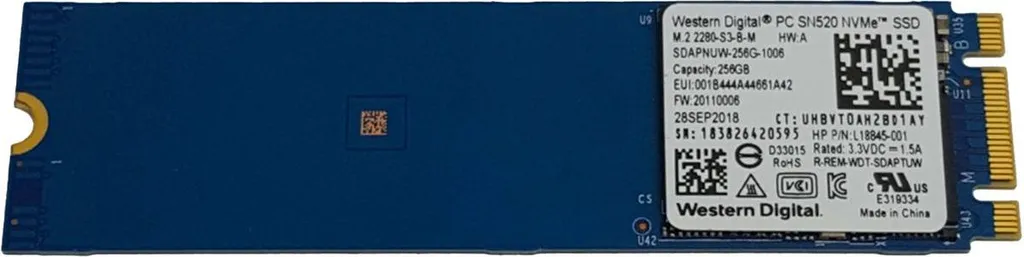 WD SN520 SSD 256GB M.2 2280 NVMe PCIe SDAPNUW-256G-1006 - Nuovo e Veloce