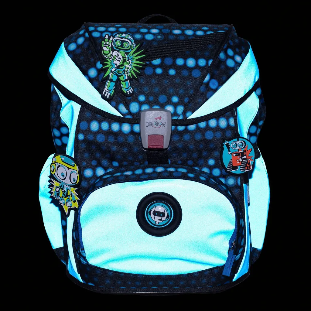 Sac à Dos Ergonomique Superflash Blue Robot avec Réflecteurs 5 pcs - 15