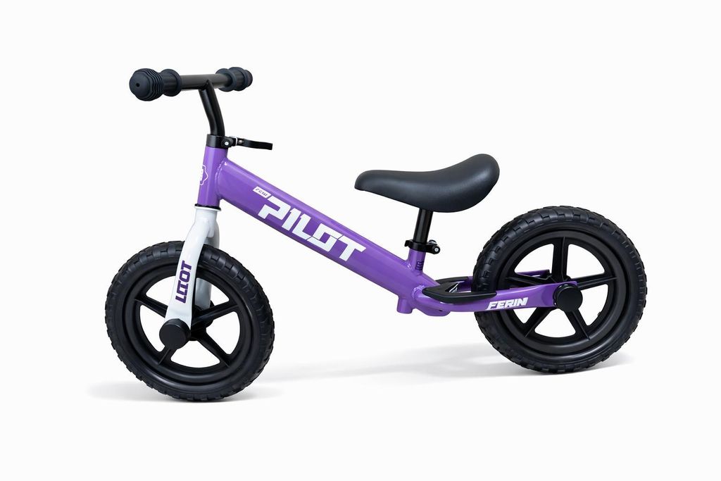 Kid's Balance Bike 12 Zoll, Pilot Bike Ferin, Wheels Alloy Rims W/Steel Hubs, Color Purple