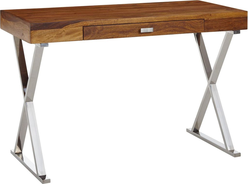 WOHNLING Bureau, 120x55x78 cm, Sheesham massief hout / Productafbeelding 