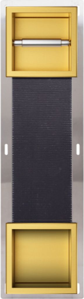 BADLAND Unterputz Wandnische Toilettenpapierhalter WALL BOX PAPER 2 Gold, mit Toilettenpapieraufbewahrung