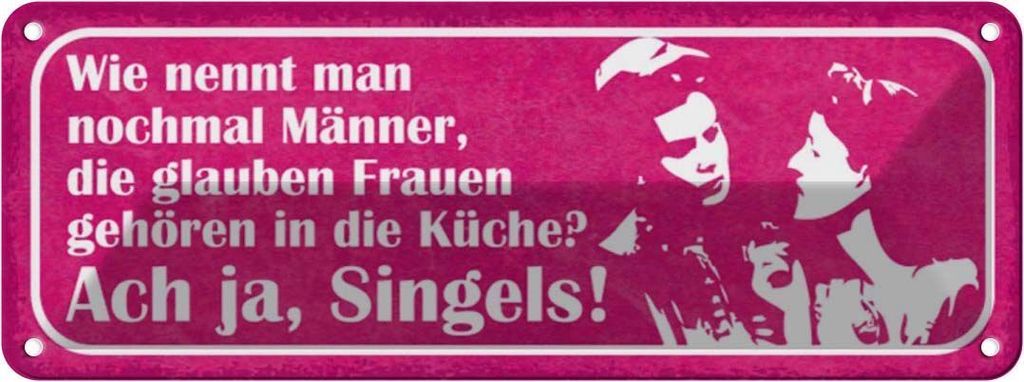 vianmo Blechschild 10x27 cm Männer glauben Frauen in Küche Spruch Zitat