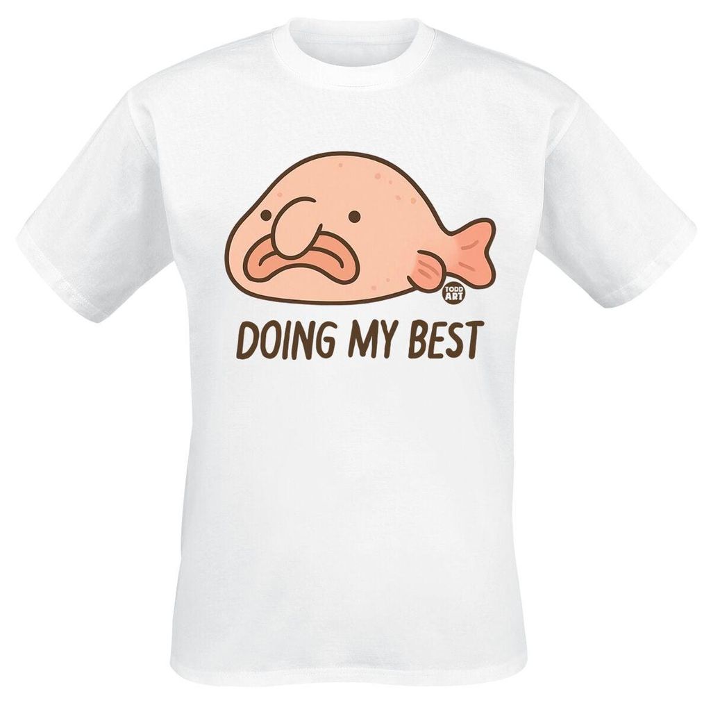 Todd Goldman T-Shirt Herren Doing My Best - Blobfish weiß 3XL