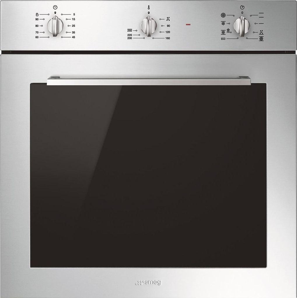 A front view of a Smeg oven.
