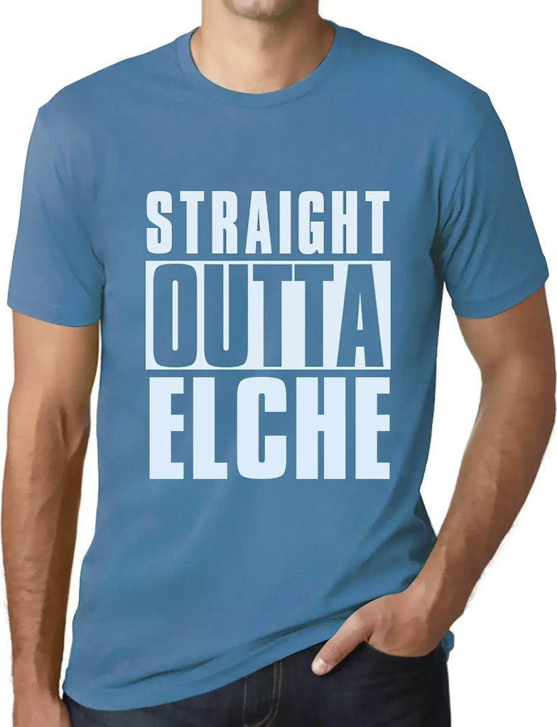 Herren Grafik T-Shirt Direkt aus Elche – Straight Outta Elche – Öko-Verantwortlich Vintage Jahrgang Kurzarm Lustige Druck Geburtstag Geschenk ...