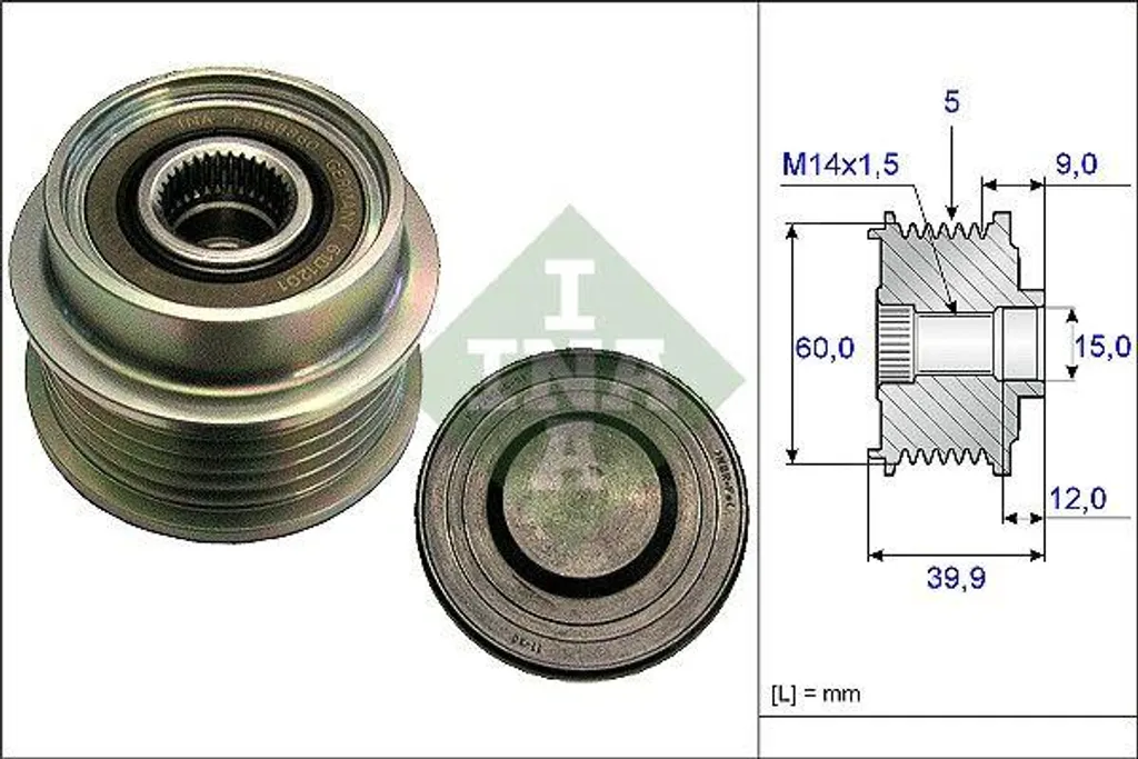 Puleggia Frizionata Alternatore INA 535018010 Toyota Yaris 1.4 D4D