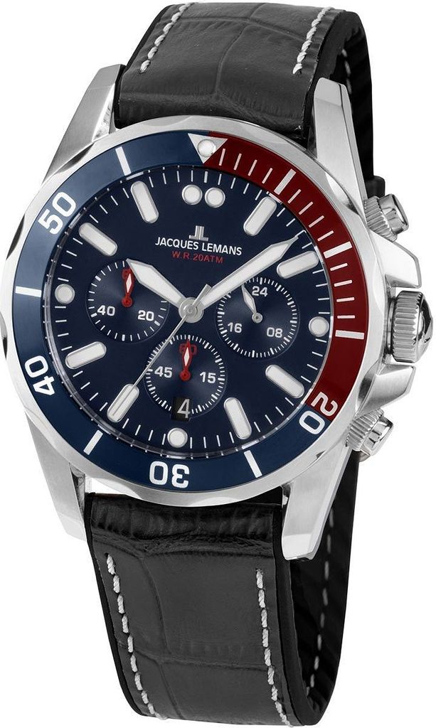 Jacques Lemans 1-2091B Liverpool Chronograph Herrenuhr 43mm 20ATM