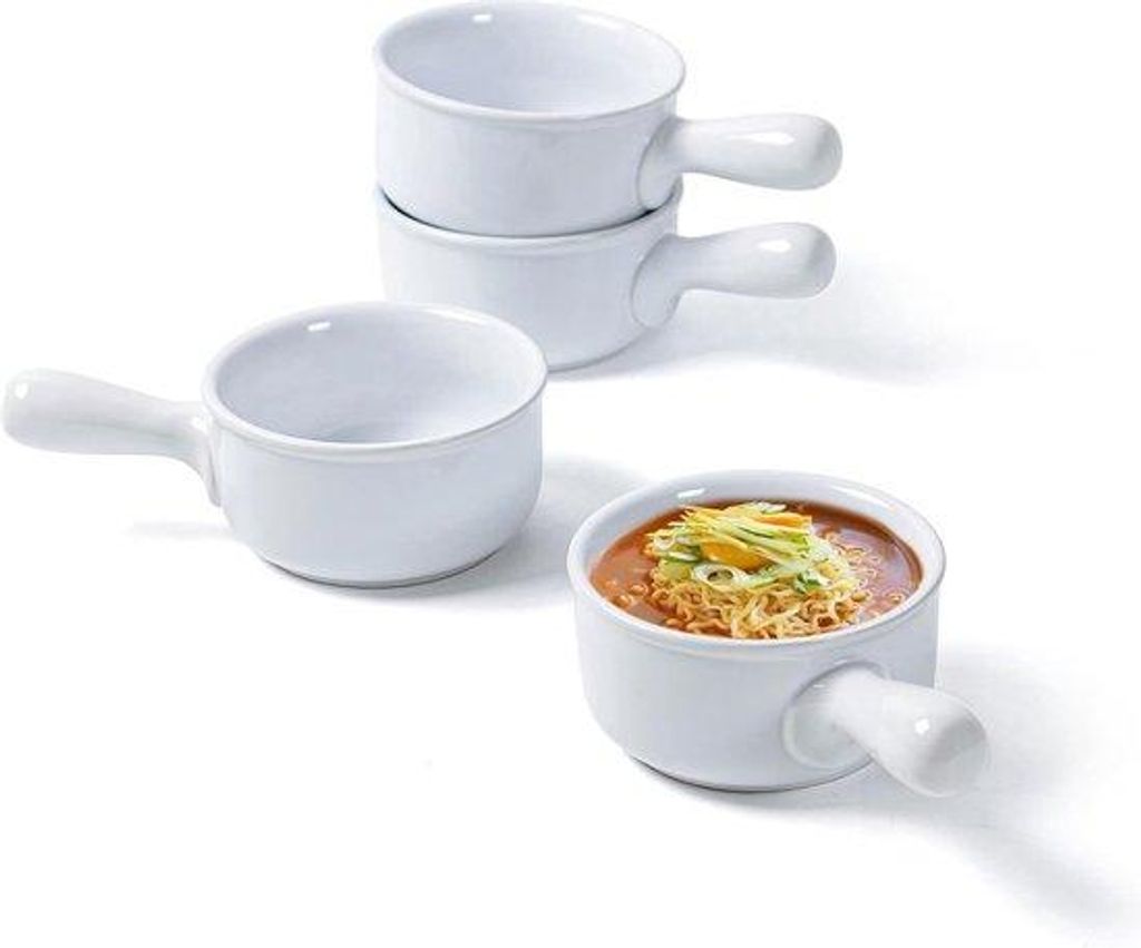 Keramik-Suppen-Schale 400ml, weiß, magnetron- und ofenfest