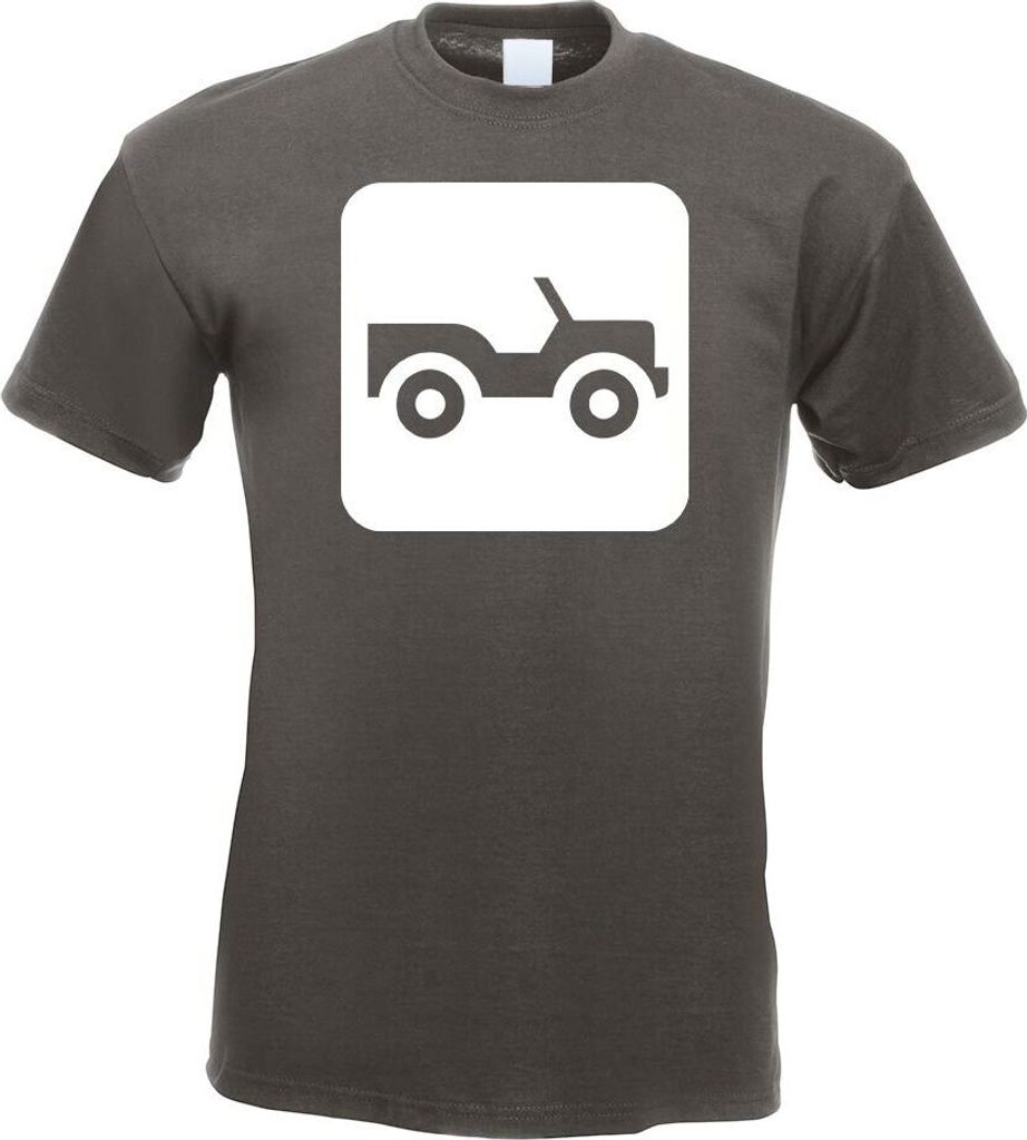 Kiwistar - T-Shirt - Graphit - Geländewagen Allrad Piktogramme Herren Funshirt Bedruckt Design Sprüche Spruch Motive - mit Motiv Bedruckt - Funsh...