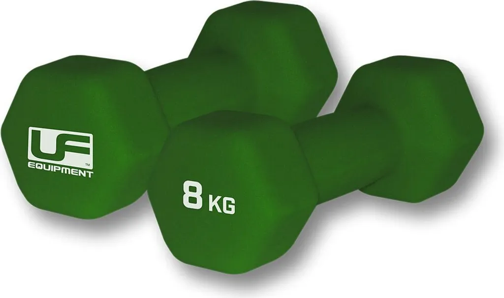 Haltères en néoprène Urban Fitness 2 x 8kg vert poids hexagonaux