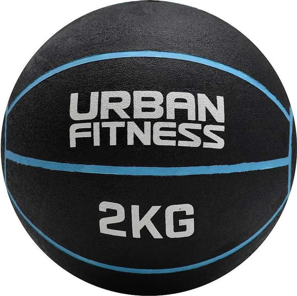 Balle de fitness lestée 2kg Urban Fitness bleu pour gym et rééducation