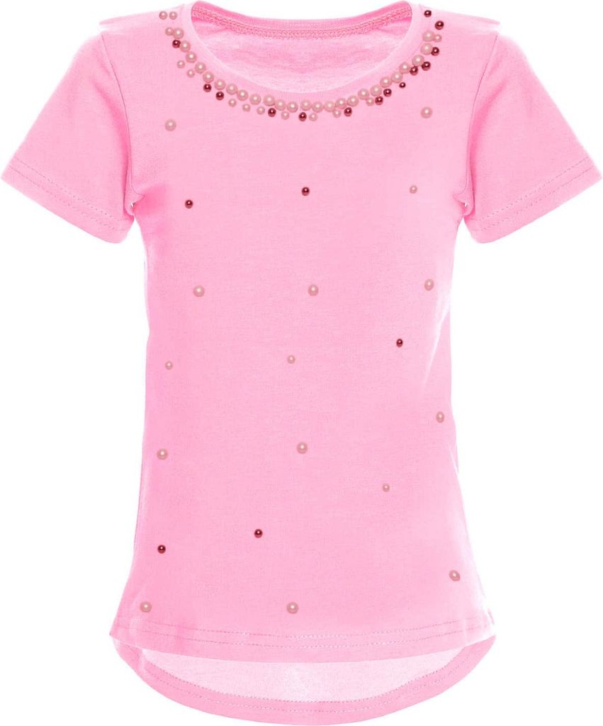 BEZLIT Mädchen T-Shirt mit Kunst-Perlen Rosa 104