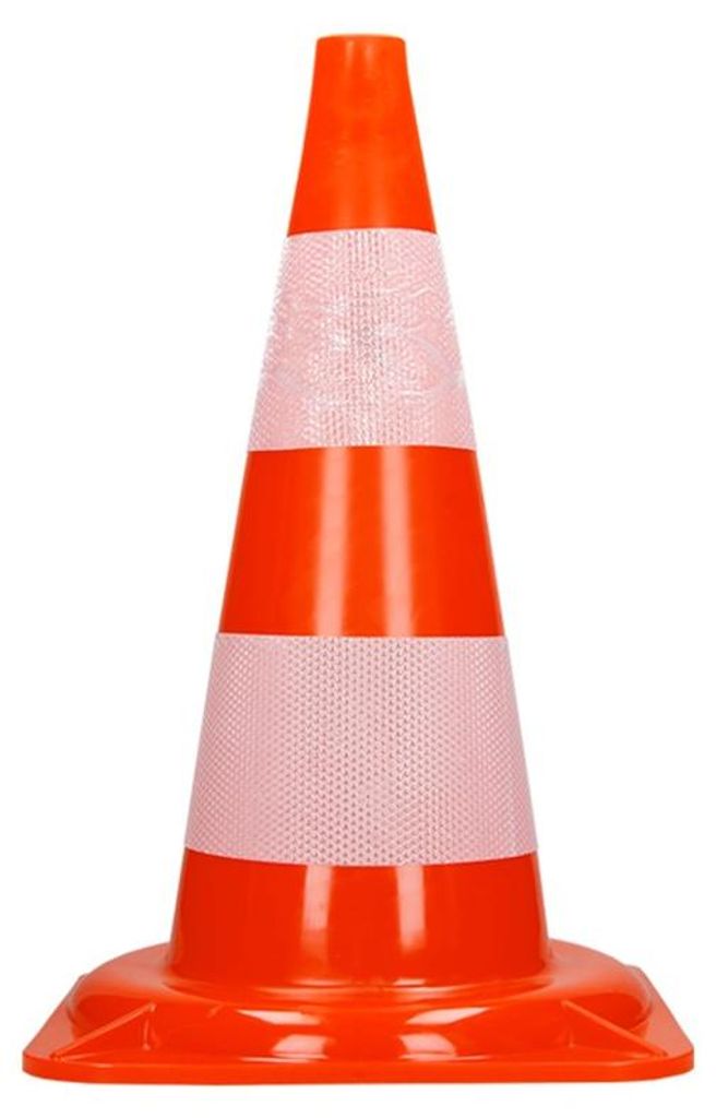 Verkehrskegel 47 cm Orange/Weiß Produktbild 