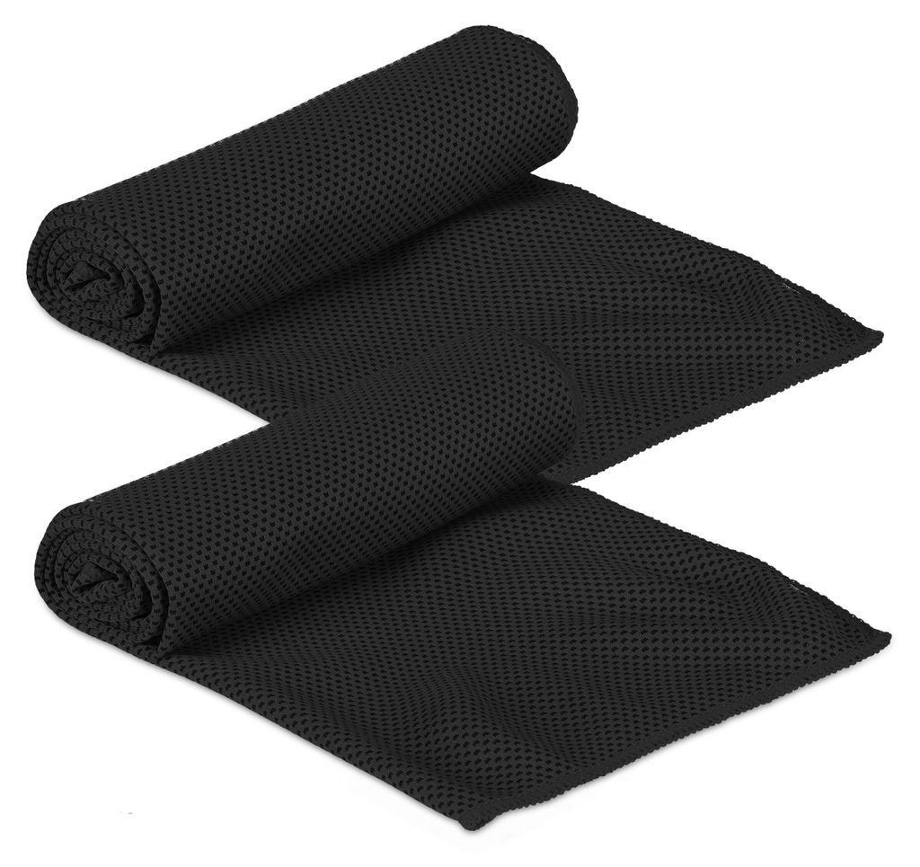relaxdays 20 x Kühlendes Handtuch in Schwarz